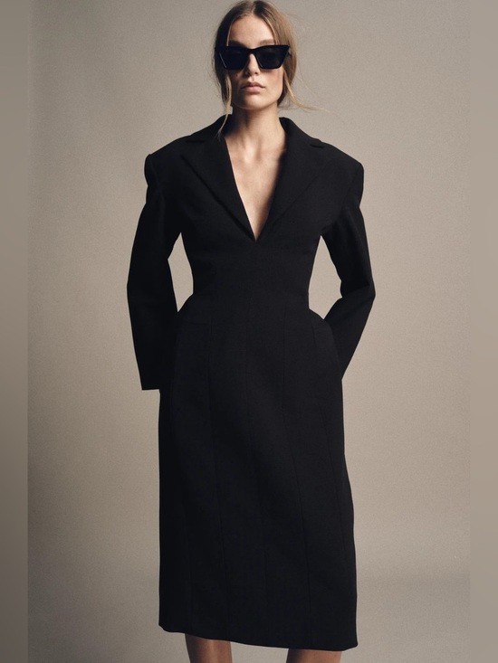 Zara Dresses & Skirts - NWT. Zara ZW Collection Black Coat Dress. Size S.